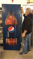 Tall Metal Labeled Pepsi Sign