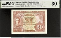 Malaya/ British 20 Cents P-9a 1941 (1945) MABD