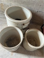 Lot of 3 Antique Crock Pottery