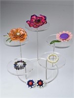 Floral Brooches: Metal, Daisy, Clip-Ring