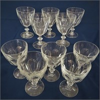 10 CLEAR GLASS STEMMED DINNERWARE