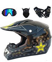NEW $85 S Motorcycle Helmet w/ Goggles,Gloves&Mask