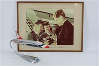 Aluminum Airplane Model & Framed Picture