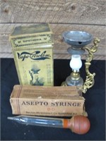 VAPO WHOOPING COUGH OIL LAMP IN BOX W. SYRINGE