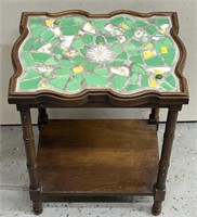 Mosaic Tile Top Side Table