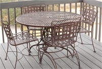 5 Piece Thatched Metal Patio Set (5)