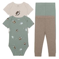 4-Pc Pekkle Babies 9M Set, Short Sleeve Bodysuits