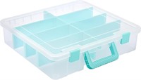 BTSKY Clear Plastic Dividing Storage Box with 8 Co