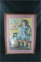 Vintage Doll & Toys Print Framed & Matted