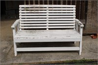 White Painted Wooden Bench