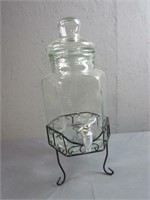 Large Glass Beverage Holder w/Stand