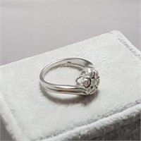 Sterling Silver 7 Diamonds Ring