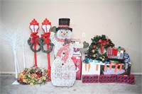 Christmas Decor- Lighted Lanterns, Trees, Snowman