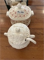 lot of 2 soup turines and bowls