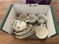 boxes of  tea cups, saucers