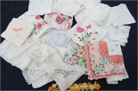 Collection of 25+ Vintage Women's Handkerchiefs