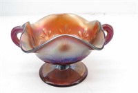 Amethyst Carnival Glass Footed BonBon Candy Dish