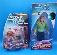 Two  Star Trek James Kirk Action Figures