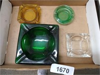 (4) Glass Ashtrays