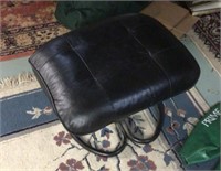Small leather footstool