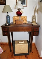 Singer Sewing Machine, lamps, clock,