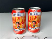 2 Bill Clinton soda cans 1 full