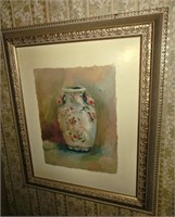 "Oriental vase with bird" Mark Hayes print no