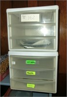 2- three drawer plastic organizers
