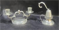 Pewter candle holders.