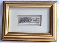 Vtg Framed Polish Canceled Stamp