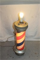 Antique Glass Barber Pole Light - LIghts up
