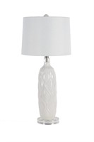 2 Lamps White Knit Pattern Bases