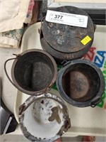 (4) Cast Iron Pots