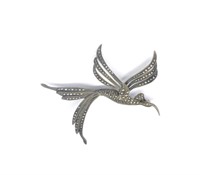 Art Deco marcasite & silver "bird of paradise"