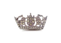 Early 20th C. silver Naval crown brooch