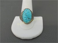Native American Custom Ring Size 11.5 Turquoise