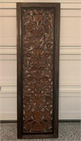 LARGE CARVED WOOD DECORATIVE PANEL 19.75 X 63