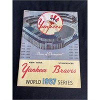 1957 World Series Program Yankees/braves