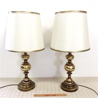 PAIR OF BRASS ACCENT LAMPS