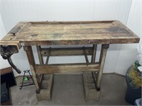 52x24” Woodworking bench With Vice and dog