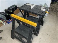 Plastic sawhorses with bench top table