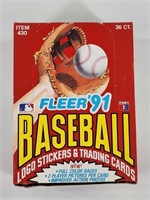 1991 FLEER BASEBALL WAX BOX