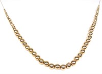 14K Yellow Gold Beaded Necklace (33" Long)