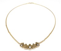 14K Yellow Gold & Diamond Modernist Necklace