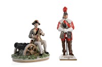 TWO CONTINENTAL PORCELAIN MILITARY FIGURES