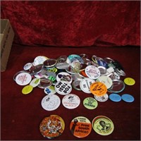 Vintage political buttons/pins and more.