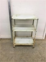Mid-Century Metal Kitchen Cart with 3 Tiers 20W x