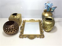 Assorted vases, mirror and more.