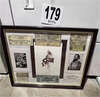 Framed Confederate Money & Prints