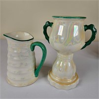 Ceramic Goblet and Small Pitcher
